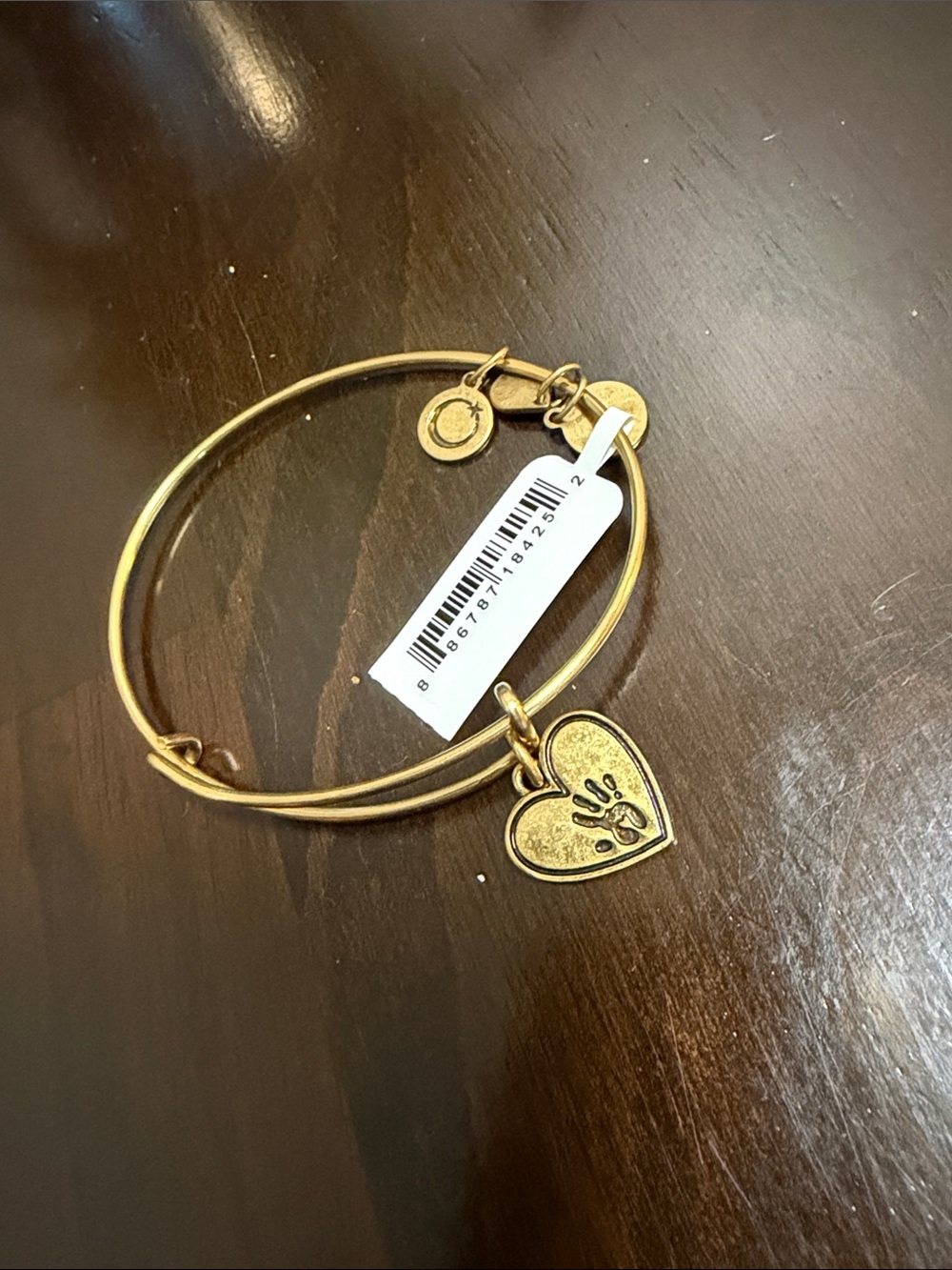 Alex and Ani Gold Heart Paw Charm Bangle
